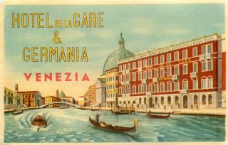 Hotel De La Gare & Germania Venezia - Venice / Italy Gorgeous Luggage Label