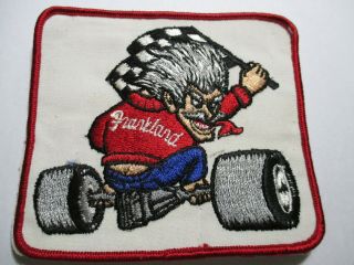 Frankland Racing Embroidered Patch,  Nos,  Vintage,  4 1/2 X 4 Inches
