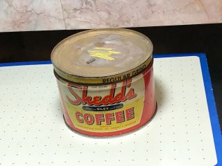 Vintage Shedd’s Coffee Can Tin W/ Lid - G - 85