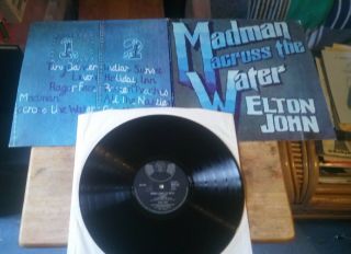 Elton John: Madman Across The Water - Org 1971 Vinyl Lp In G/f Sleeve,  Vgc