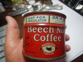 Beech - Nut Coffee Trial Sample Size Can With Lid Neat Size Old Estate Item