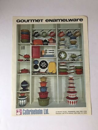 1970 Cathrineholm Ltd Single Sheet Product Flyer Gourmet Enamelware Line Color