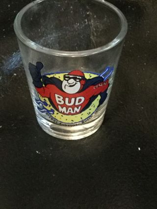 Rare Vintage 1991 Anheuser Bush Bud Man Shot Glass Budweiser Beer