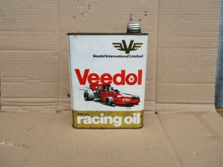 Vintage Veedol Metal Oil Can,  Ideal Garage Display With Petrol Pump,  Enamel Sign
