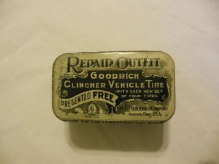 Vintage Goodrich Clincher Vehicle Tire Repair Outfit Tin