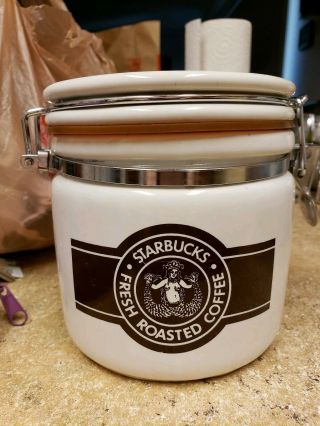 Vintage Starbucks Cigar Band Coffee Canister Made By Bee House Of Japan