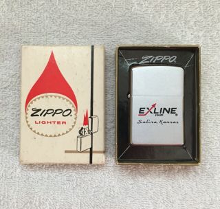 Vintage Zippo Exline Machine Shop Lighter W Box