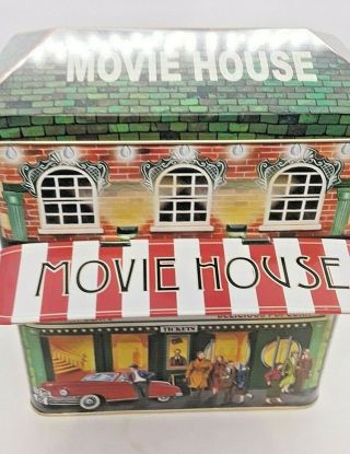 Movie House Tin For Popcorn By The Silver Crane Company