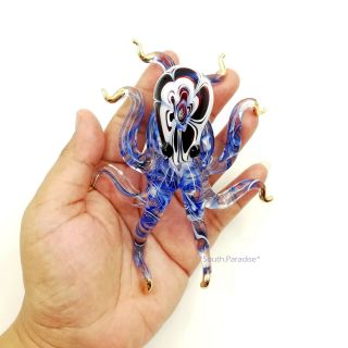 Big Octopus Figurine Hand Blown Glass Paint Art Animal Collectible Home Decor 6