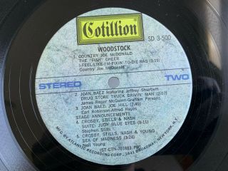 Woodstock Soundtrack Cotillion SD 3 - 500 LP Vinyl Record Album 7