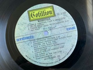 Woodstock Soundtrack Cotillion SD 3 - 500 LP Vinyl Record Album 8