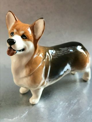Corgi Dog Cute Porcelain Figurine Homedecor Handmade From Russia