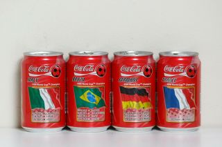 2002 Coca Cola 4 Cans Set From Cambodia,  2002 Fifa World Cup