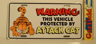 Garfield The Cat Metal License Plate Aluminium Novelty Warning