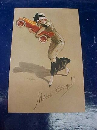 Orig 1913 Mein Benz Mercedes Benz Automobile Illustrated Advertising Postcard