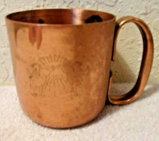 Vintage Double Kicking Mules Solid Copper Cup Mug