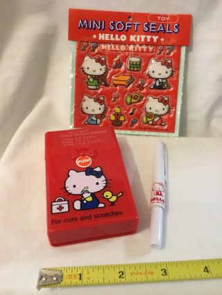 Vintage 1976 Sanrio Hello Kitty Mini Soft Seals Bandaid Pen