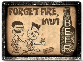 Caveman Beer Funny Metal Sign Great Gift Mancave Vintage Style Wall Decor 254