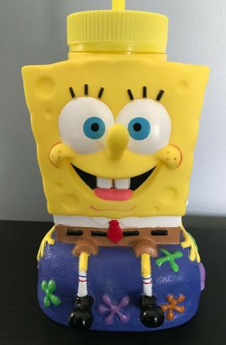 2002 Spongebob Squarepants Universal Studios Viacom Drinking Cup Figure W/straw