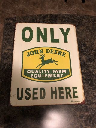 John Deere Quality Farm Equipment Only Here Metal Sign 12 1/2 " X 16 "