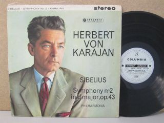 Sax 2379 Ed1 B/s Stereo Uk - Sibelius Symphony No.  2 Karajan/philharmonia Lp Nm