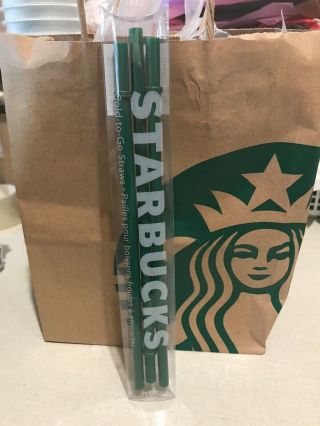 Starbucks Venti Replacement Straws 3 Pack Green Cold - To - Go Authentic Grande