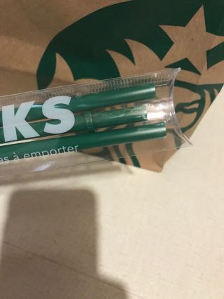 STARBUCKS VENTI Replacement Straws 3 pack Green Cold - to - Go Authentic Grande 3