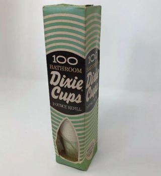 Vintage Dixie 100 3 Oz Green Bathroom Cups For Dispenser Full Box Open
