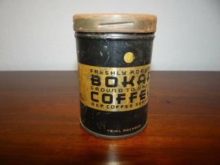Vintage Bokar Coffee Tin / Advertising Coin Bank,  Not To Be Trial Package
