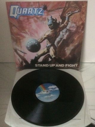 Quartz - Stand Up And Fight Vinyl Album Lp 1980 With Lyric Sheet And Photo