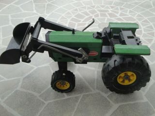 Vintage Tonka Tractor With Front Bucket Green Pressed Steel Rare