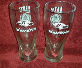 Baltimore Ravens Miller Lite Beer Pilsner Drinking Glass