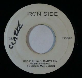 Roots Reggae 45 Freddie Mcgregor/im & Count Ossie Beat Down Babylon On Iron Side