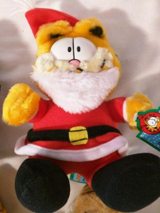 1990 McDonald ' s Garfield Christmas Vintage Plush Toys Complete set of 4 3