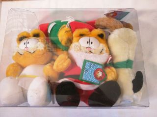 1990 McDonald ' s Garfield Christmas Vintage Plush Toys Complete set of 4 7