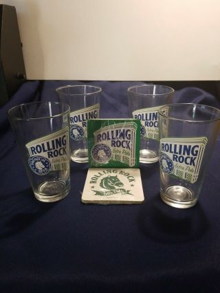 Rolling Rock Extra Pale " 33 " Clear Pint Beer Glass