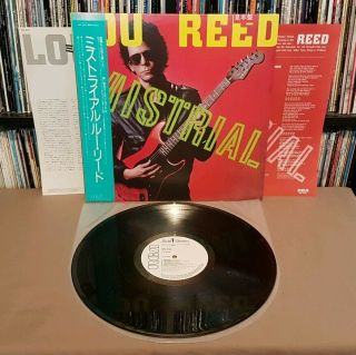 Lou Reed Mistrial Vinyl Lp Rare 1986 Japanese A/b W/obi & Insert Rpl - 8337 - Ex