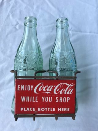 Vintage Coca Cola Shopping Cart Bottle Holder Rare