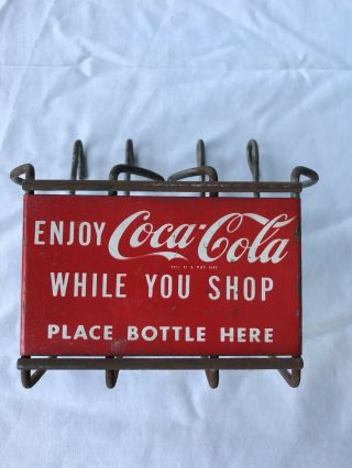 Vintage Coca Cola Shopping Cart Bottle Holder Rare 4