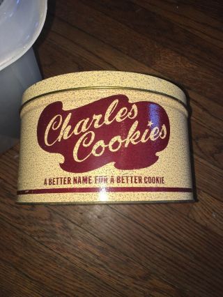 Vintage Charles Cookie Charles Chips Tin Mountville Pa 5 In” Musser Chip Company