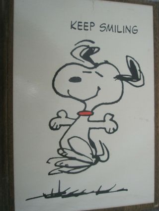 Dancing Snoopy KEEP SMILING wall plaque Springbok 1971 2