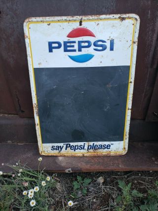 Vintage Soda Sign Say Pepsi Please Advertisement Chalkboard Menuboard