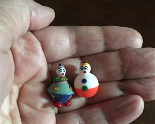 Vintage Dollhouse Miniature Handmade Clown From Vending Gumball Charm Prize
