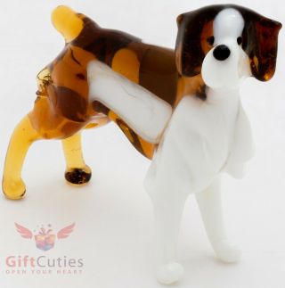 Art Blown Glass Figurine Of The Brittany Dog