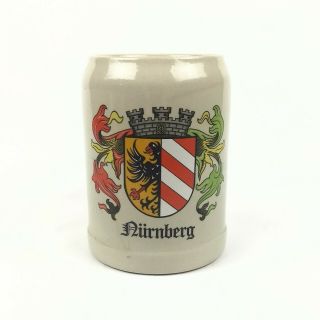 Nurnberg Coat Of Arms Vintage Beer Mug Stein Made In Germany 0.  5l White Cup