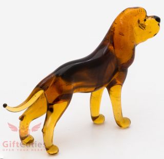 Art Blown Glass Figurine Of The Bloodhound Dog