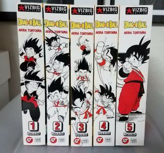 Dragon Ball - Manga,  Three In One,  Complete Set Volumes 1 - 5