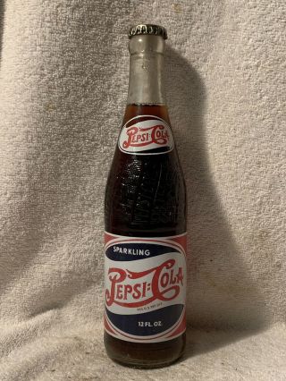 Rare Full 12oz Pepsi - Cola R/w/b Double Dot Acl Soda Bottle Macon,  Ga