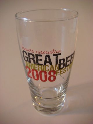 GABF = Great American Beer Fest Taster Glass 2008 Denver Colorado - AHA Festival 5
