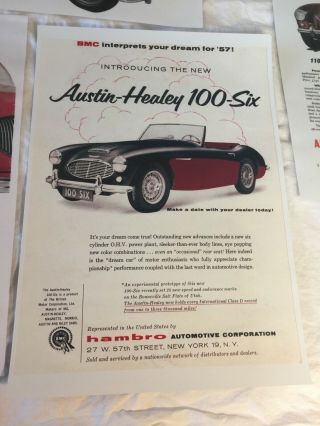 Austin Healey Vintage Posters set of 4 Laminated 12x17 RD0497 3